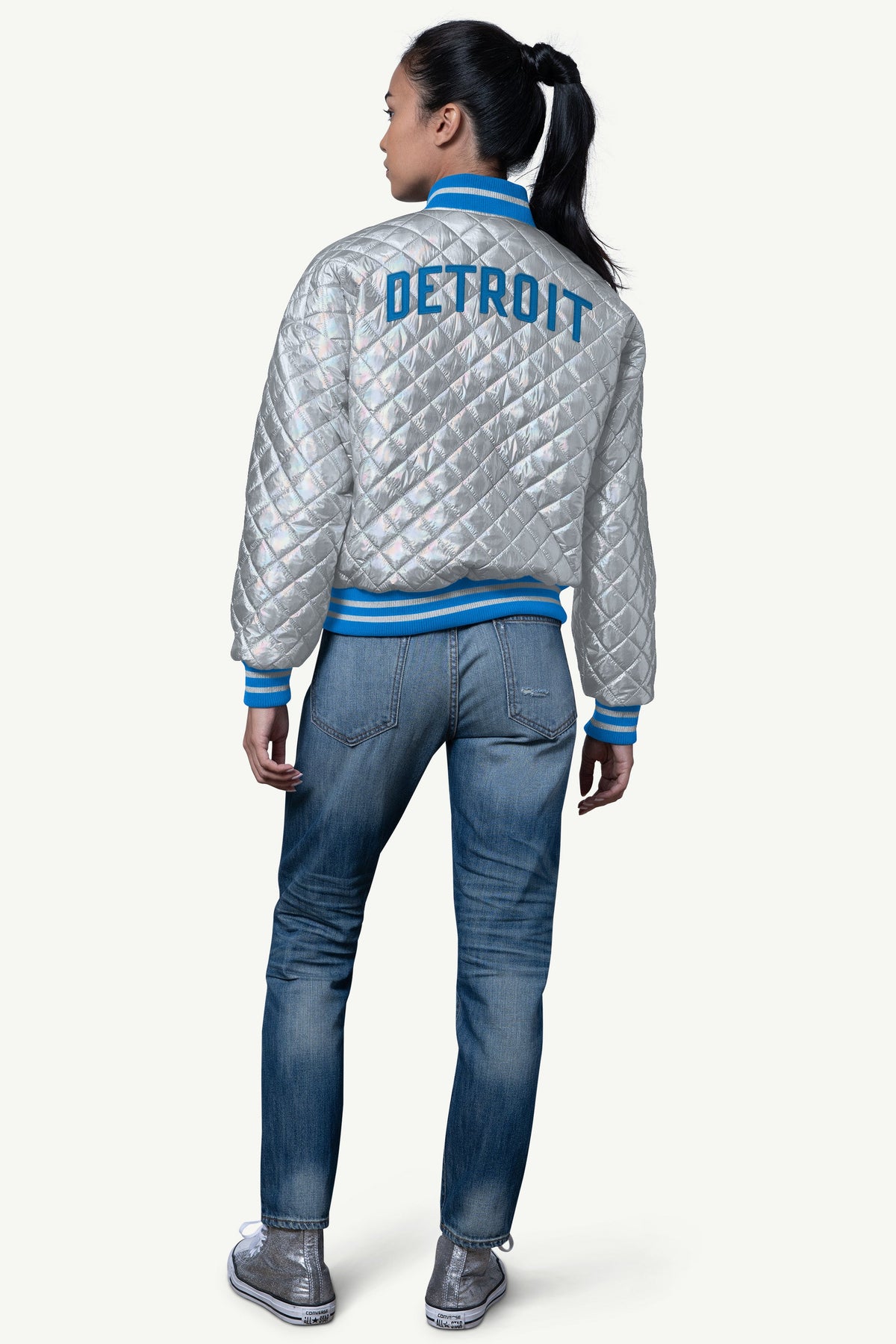 Starter Trending / WOMENS DETROIT LIONS BLOWOUT METALLIC JACKET