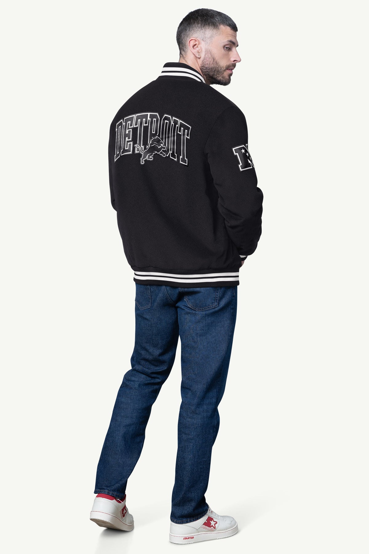Starter Best Price / MENS DETROIT LIONS BLACKOUT CORDUROY VARSITY JACKET