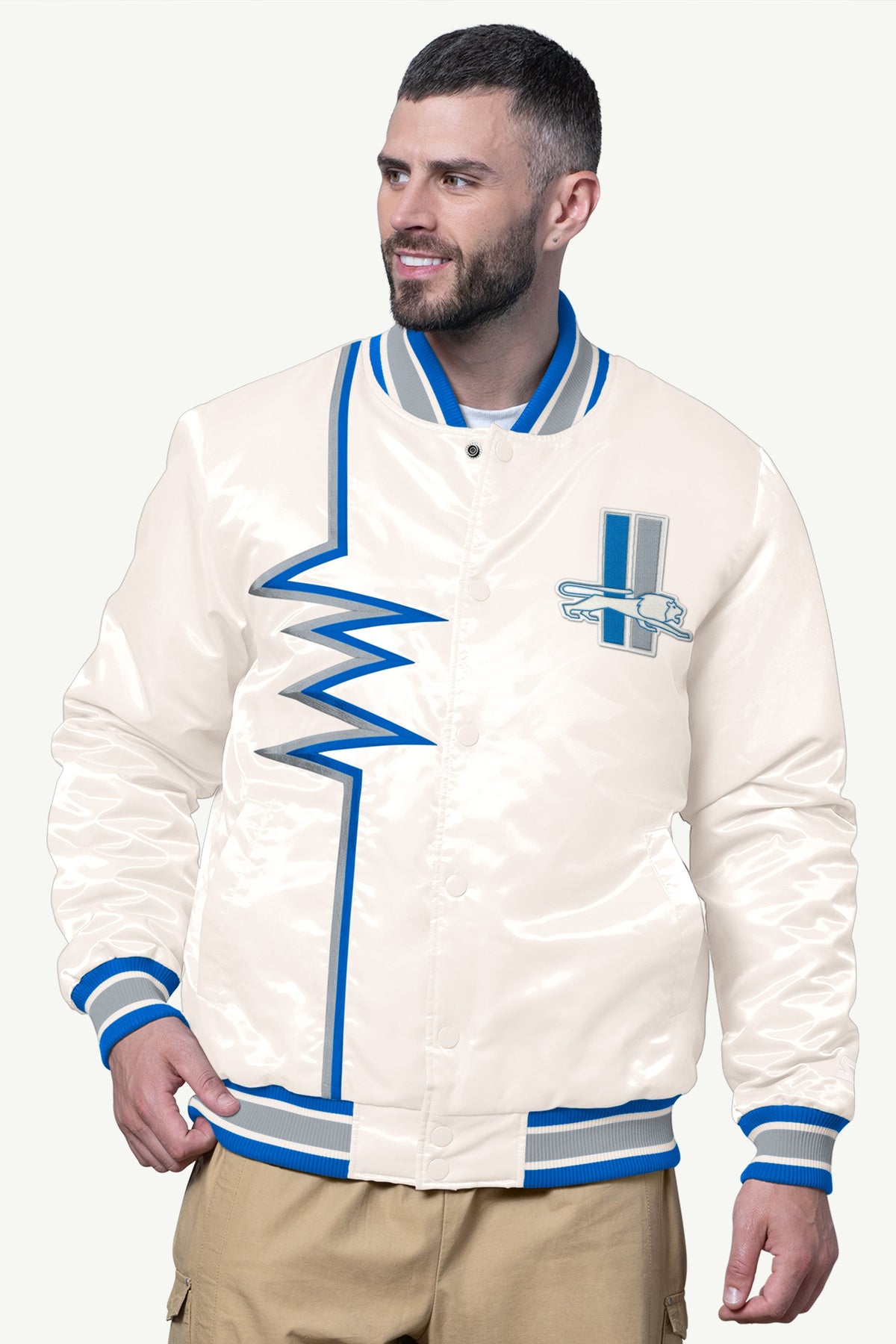Starter Trusted / MENS DETROIT LIONS SHOCK WAVE SATIN JACKET