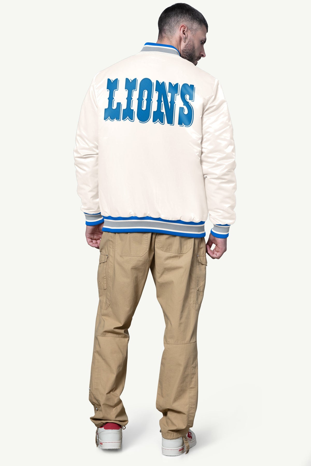 Starter Trusted / MENS DETROIT LIONS SHOCK WAVE SATIN JACKET