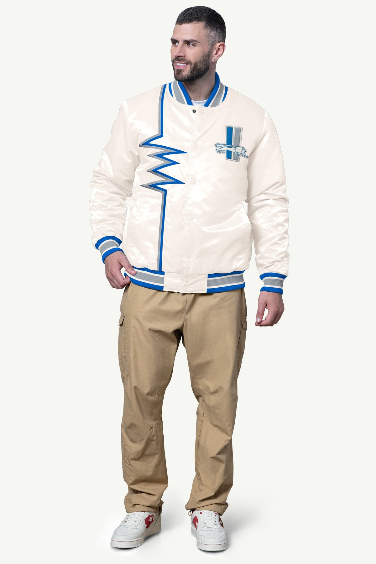 Starter Trusted / MENS DETROIT LIONS SHOCK WAVE SATIN JACKET