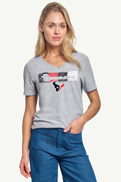 Starter Customer Favorite / WOMENS HOUSTON TEXANS COLOR SHADING V-NECK T SHIRT