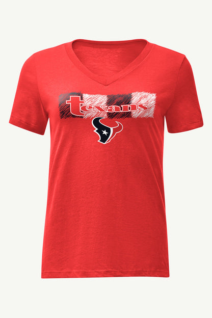 Starter Best Seller / WOMENS HOUSTON TEXANS COLOR SHADING V-NECK T SHIRT
