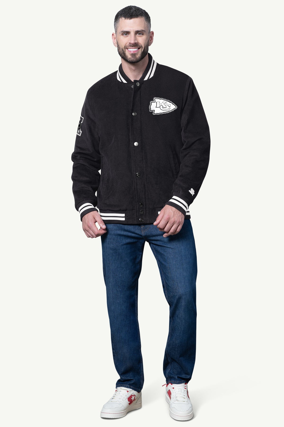 Starter Deals / MENS KANSAS CITY CHIEFS BLACKOUT CORDUROY VARSITY JACKET