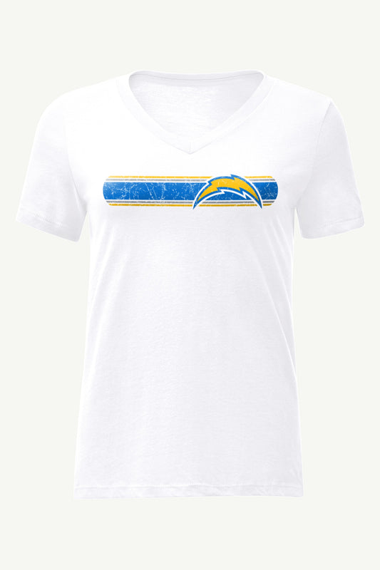 Starter Sale / WOMENS LOS ANGELES CHARGERS STRIPE V-NECK T SHIRT