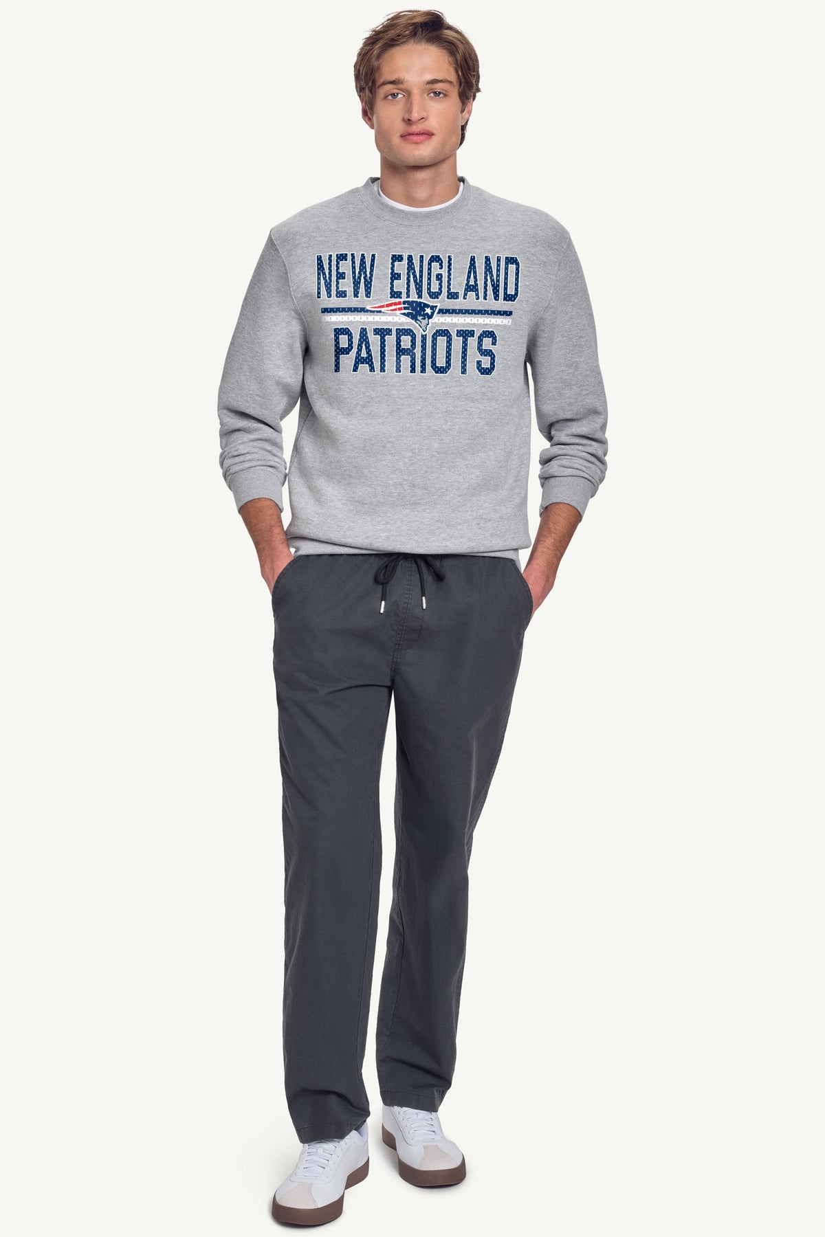 Starter Premium / MENS NEW ENGLAND PATRIOTS MESH LOOK SWEATSHIRT