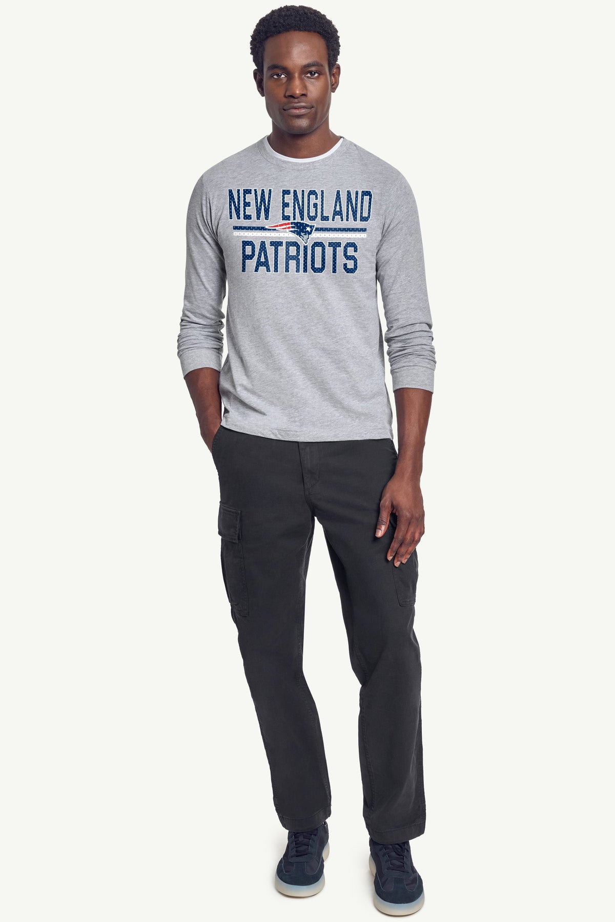 Starter Trusted / MENS NEW ENGLAND PATRIOTS MESH LOOK LONG SLEEVE T SHIRT