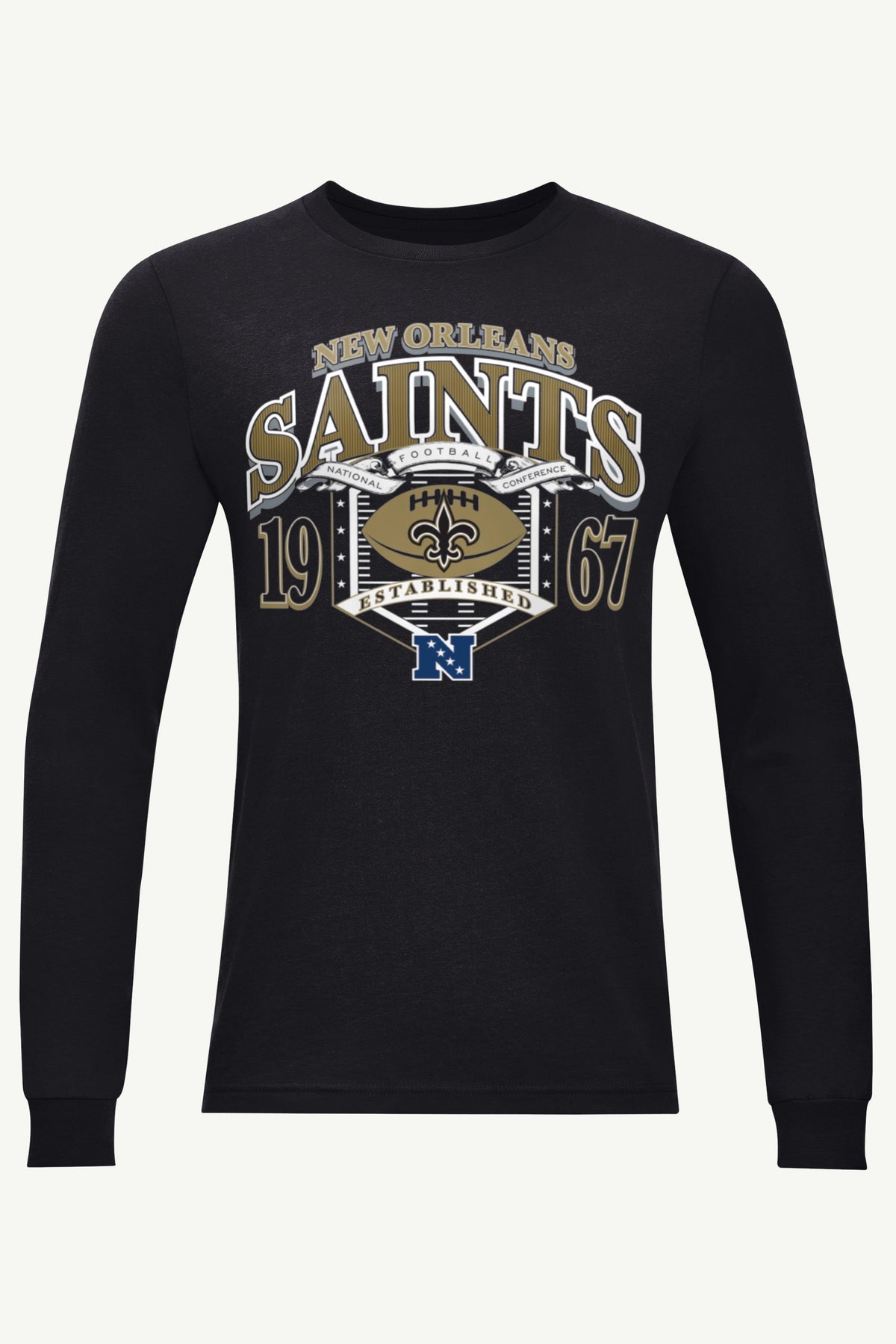 Starter Essential / MENS NEW ORLEANS SAINTS 80s INSPIRED FIELD LONG SLEEVE T SHIRT