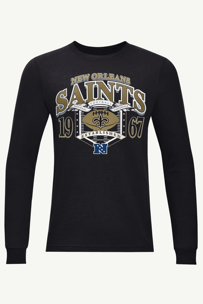 Starter Essential / MENS NEW ORLEANS SAINTS 80s INSPIRED FIELD LONG SLEEVE T SHIRT