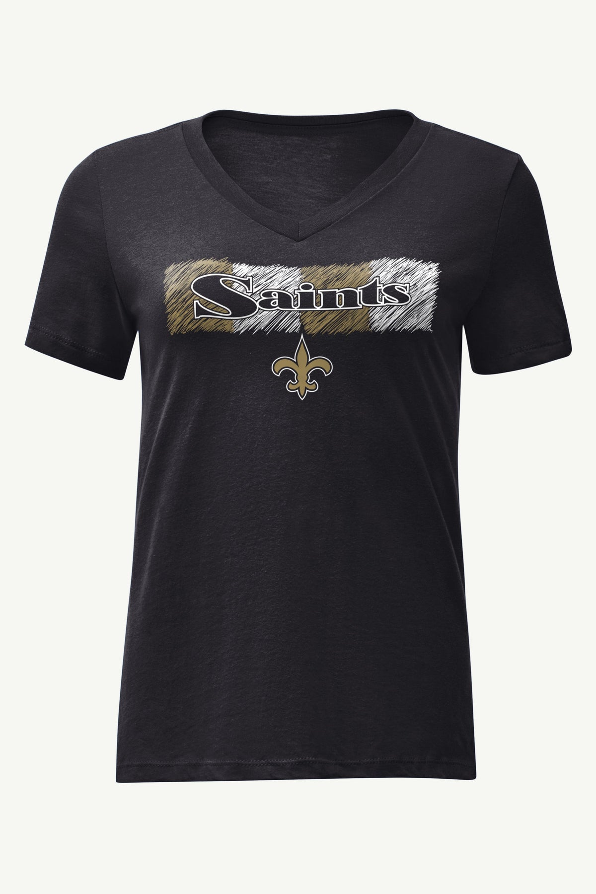 Starter Premium / WOMENS NEW ORLEANS SAINTS COLOR SHADING V-NECK T SHIRT