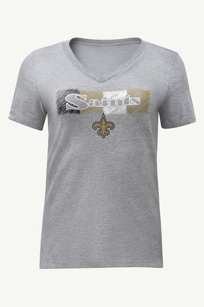 Starter Discount / WOMENS NEW ORLEANS SAINTS COLOR SHADING V-NECK T SHIRT