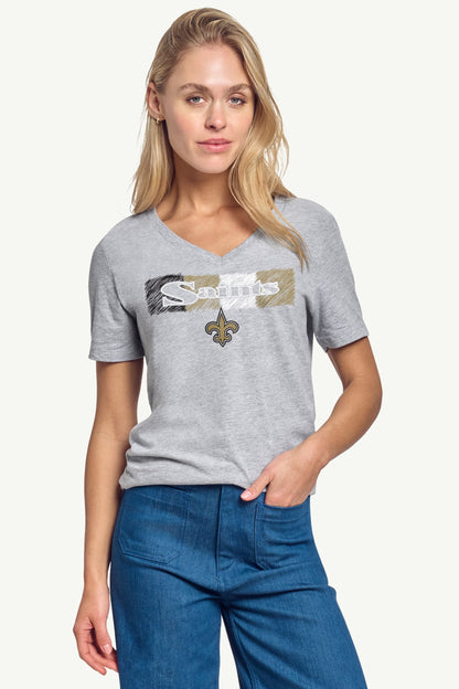 Starter Discount / WOMENS NEW ORLEANS SAINTS COLOR SHADING V-NECK T SHIRT