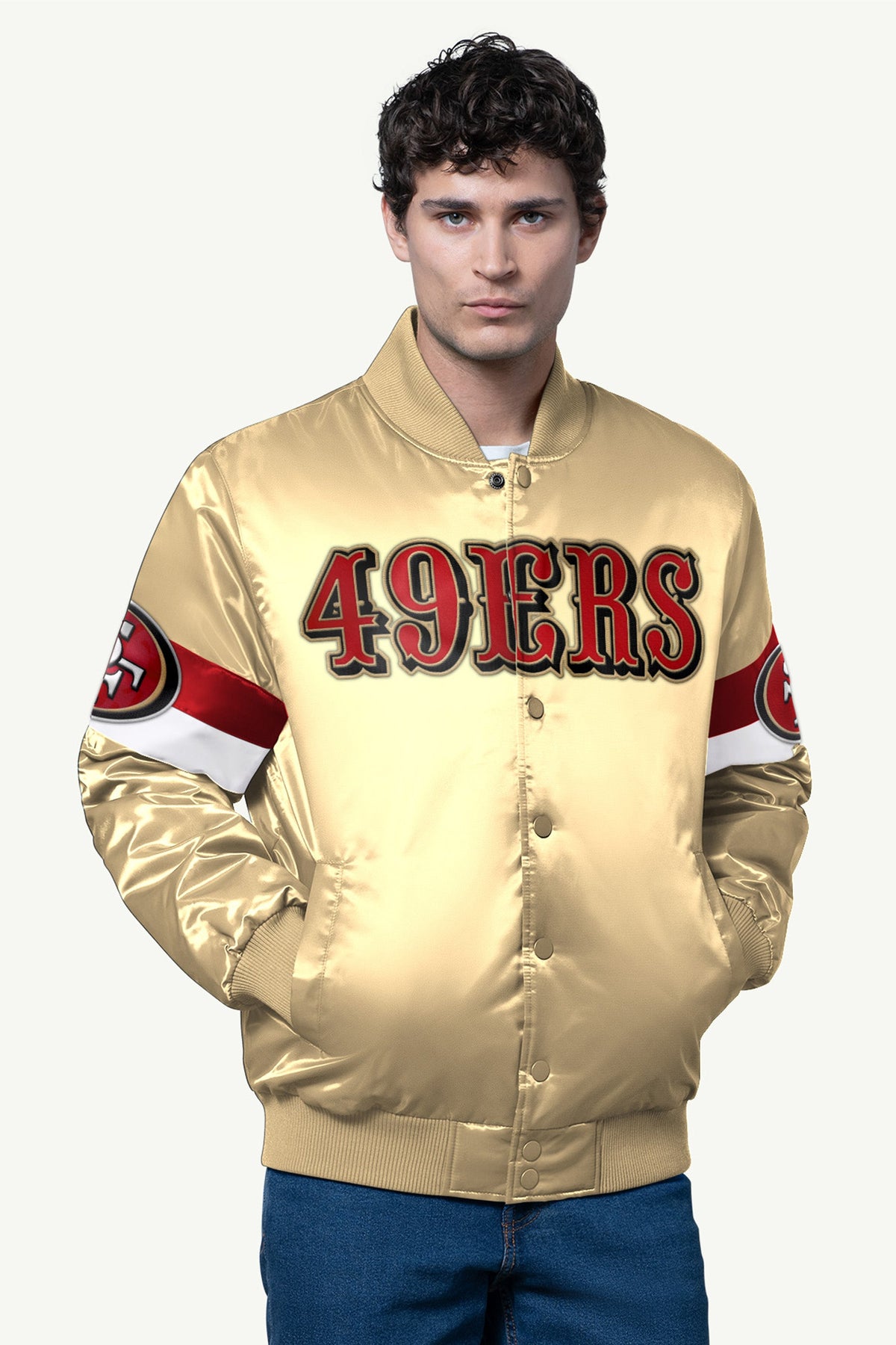 Starter Best Seller / MENS SAN FRANCISCO 49ERS SATIN VARSITY JACKET