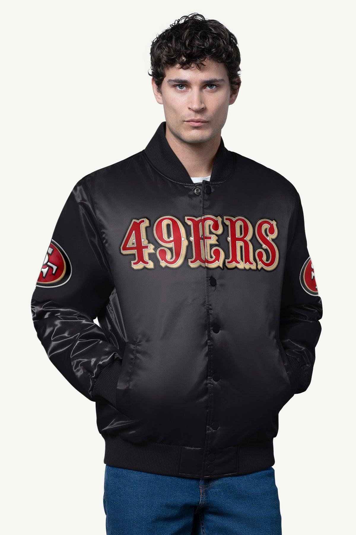 Starter Special Offer / MENS SAN FRANCISCO 49ERS SATIN VARSITY JACKET