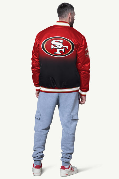 Starter Sale / MENS SAN FRANCISCO 49ERS PASS RUSH SATIN VARSITY JACKET