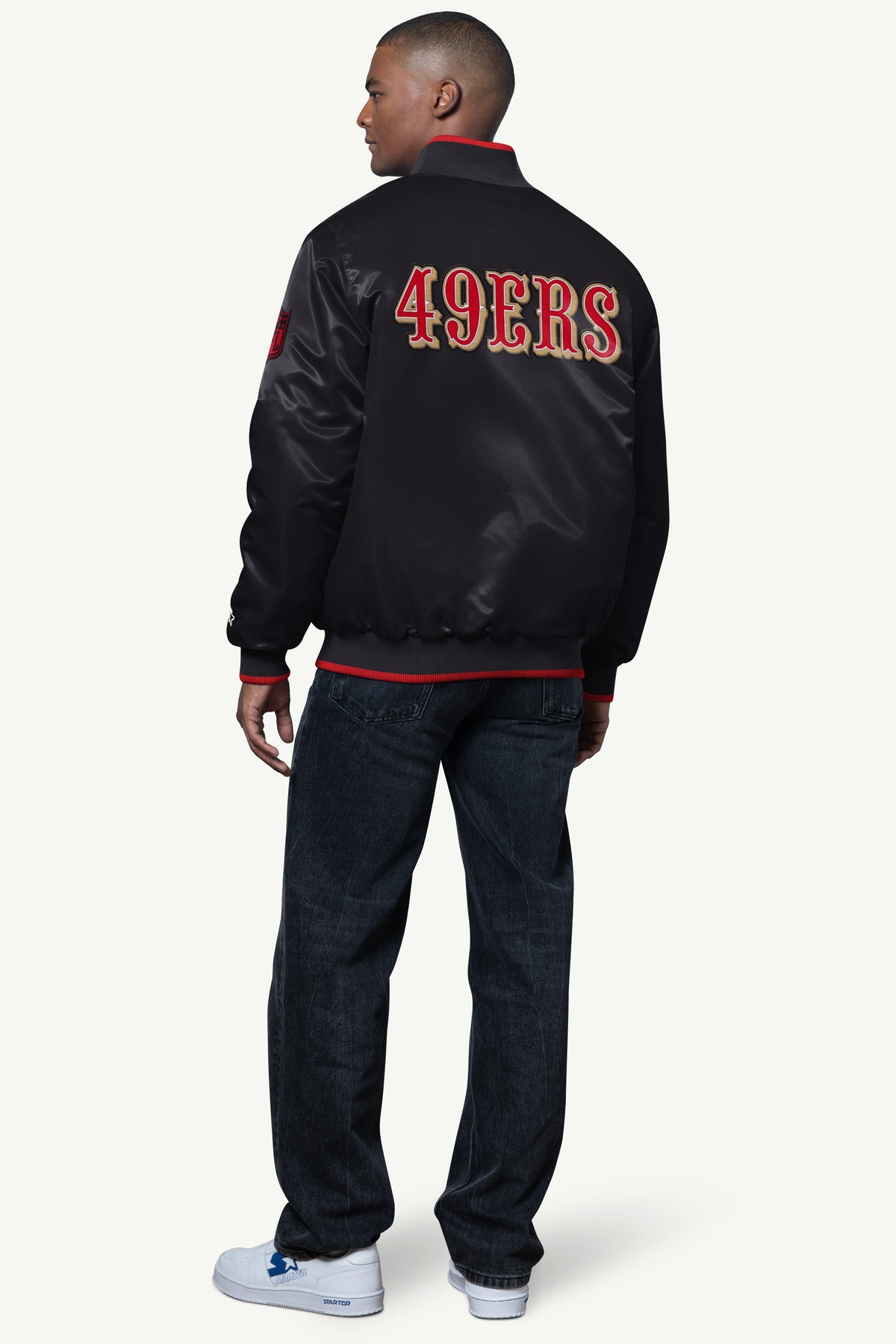 Starter Top Pick / MENS SAN FRANCISCO 49ERS AMBASSADOR SATIN VARSITY JACKET