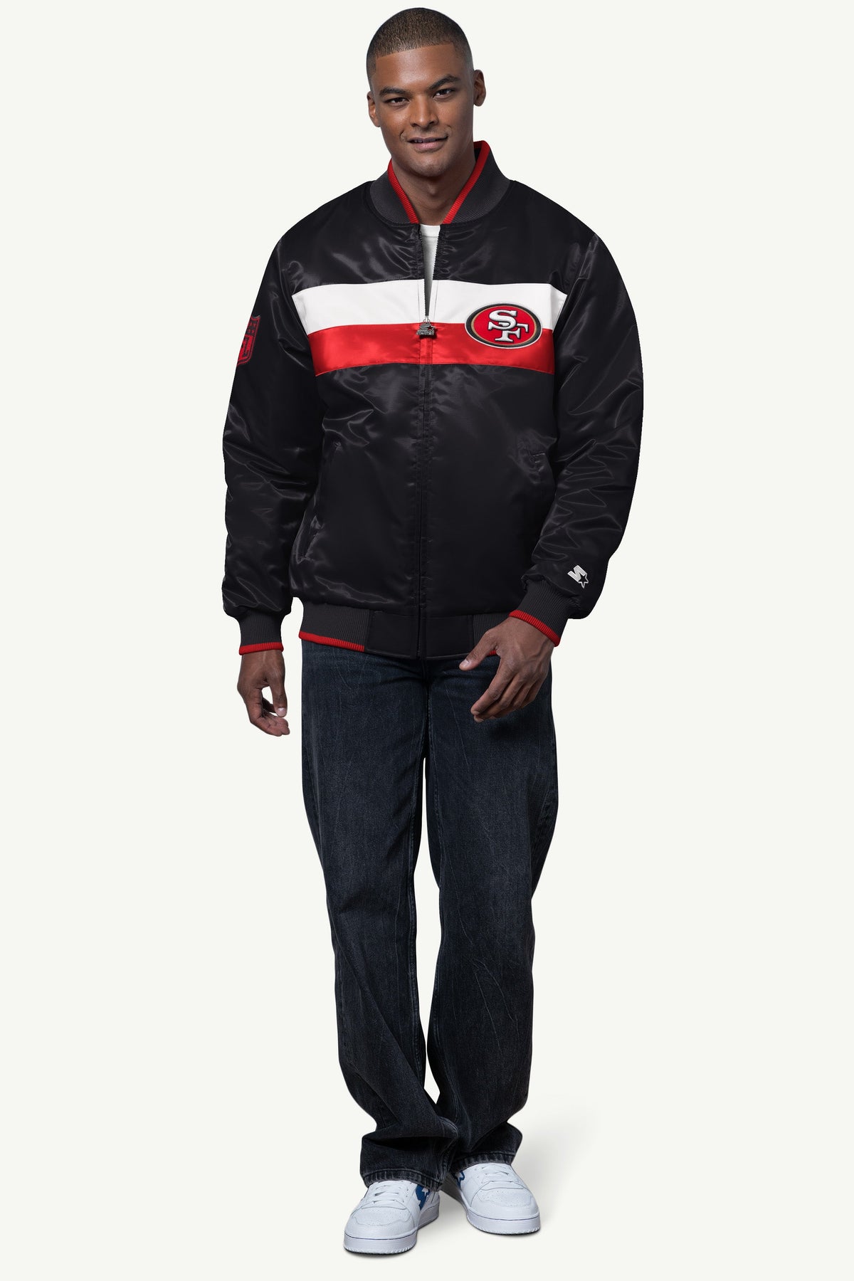 Starter Top Pick / MENS SAN FRANCISCO 49ERS AMBASSADOR SATIN VARSITY JACKET