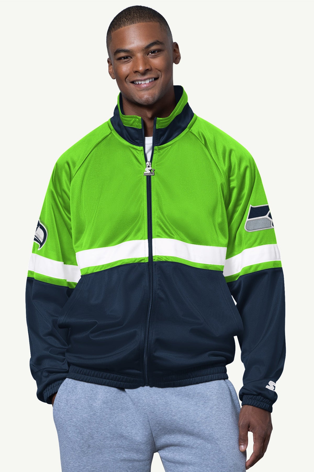 Starter Featured / MENS SEATTLE SEAHAWKS VETERAN TRACK JACKET