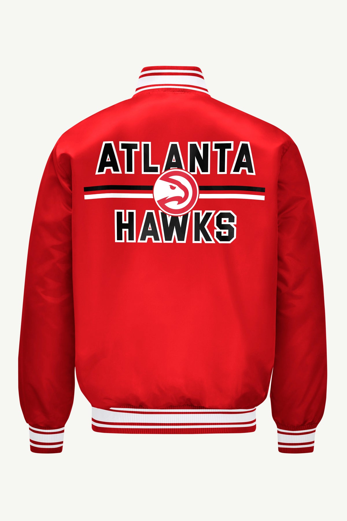 Starter Signature / MENS ATLANTA HAWKS MESH LOOK SATIN VARSITY JACKET