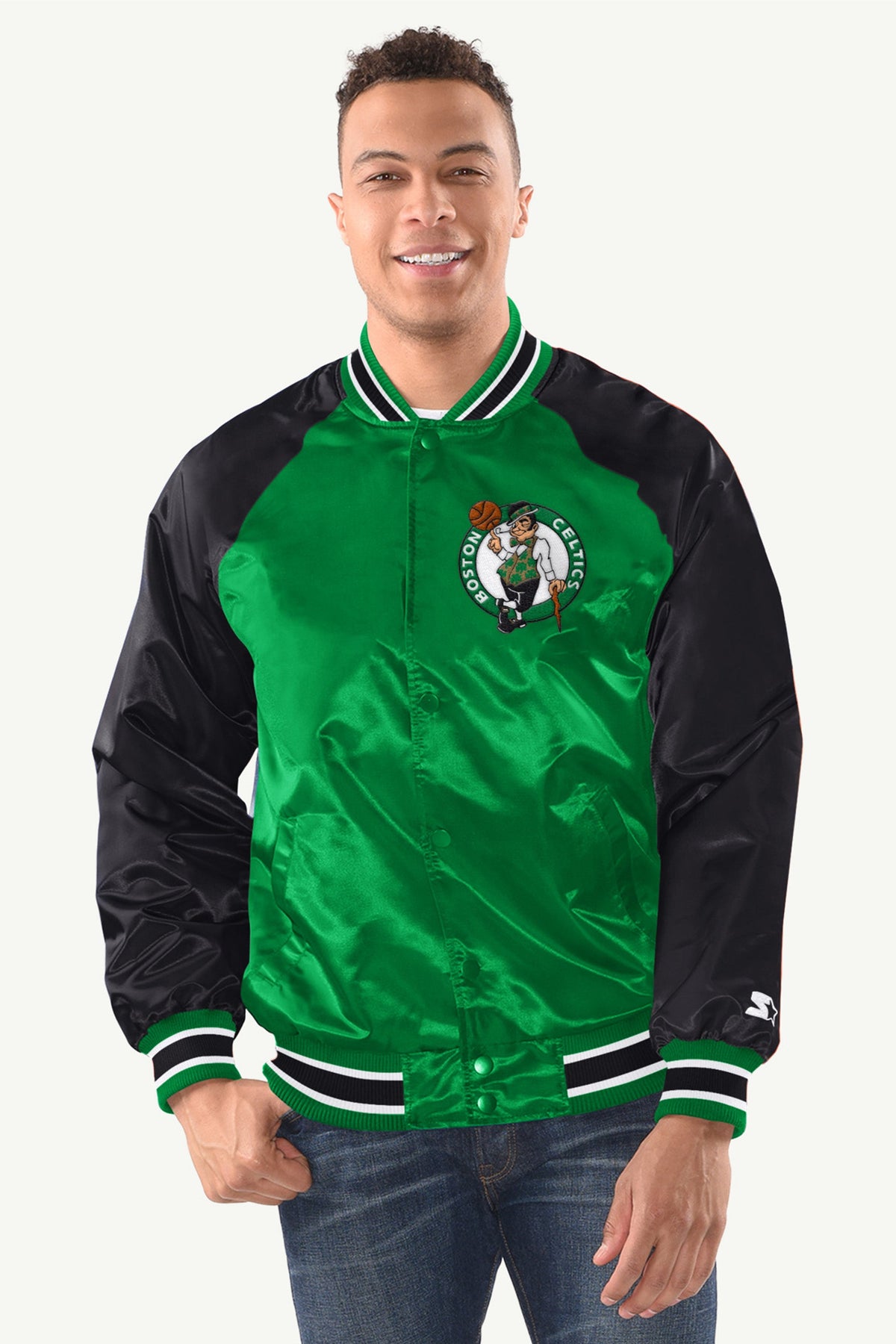 Starter Great Value / MENS BOSTON CELTICS INDUCTEE SATIN VARSITY JACKET