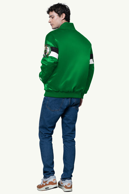Starter Essential / MENS BOSTON CELTICS TRIPLE OPTION SATIN VARSITY JACKET