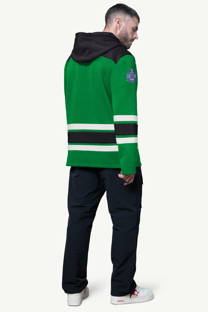 Starter New / MENS BOSTON CELTICS SLAP SHOT HOODED HOCKEY PULLOVER