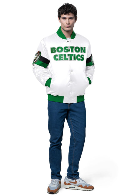 Starter Great Value / MENS BOSTON CELTICS TRIPLE OPTION SATIN VARSITY JACKET