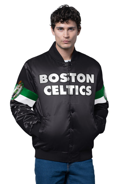 Starter Signature / MENS BOSTON CELTICS TRIPLE OPTION SATIN VARSITY JACKET