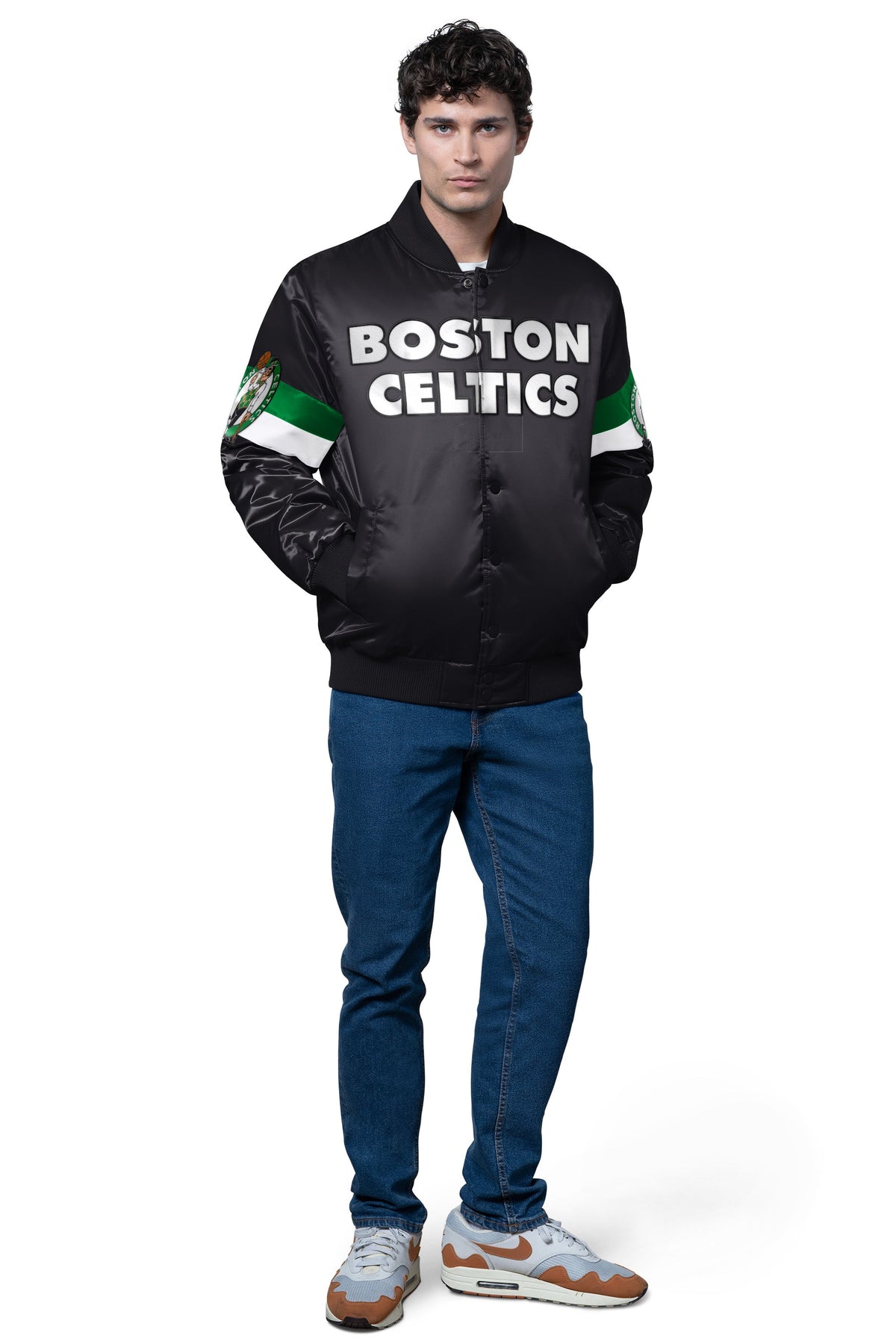 Starter Signature / MENS BOSTON CELTICS TRIPLE OPTION SATIN VARSITY JACKET
