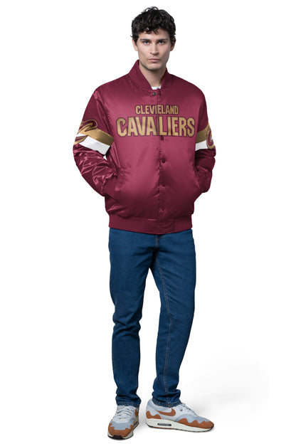 Starter Essential / MENS CLEVELAND CAVALIERS TRIPLE OPTION SATIN VARSITY JACKET