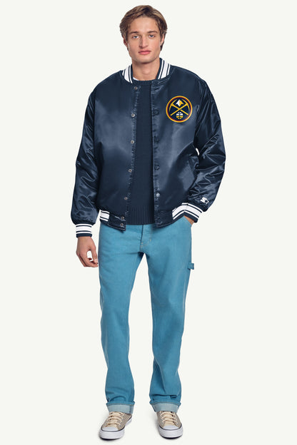 Starter Everyday / MENS DENVER NUGGETS PRINTED GRAPHIC SATIN VARSITY JACKET