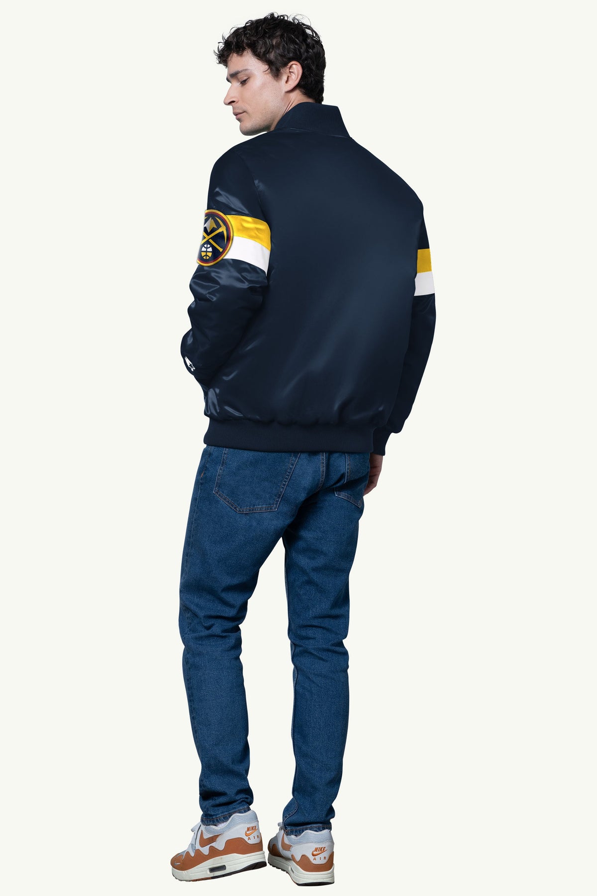 Starter Best Seller / MENS DENVER NUGGETS TRIPLE OPTION SATIN VARSITY JACKET