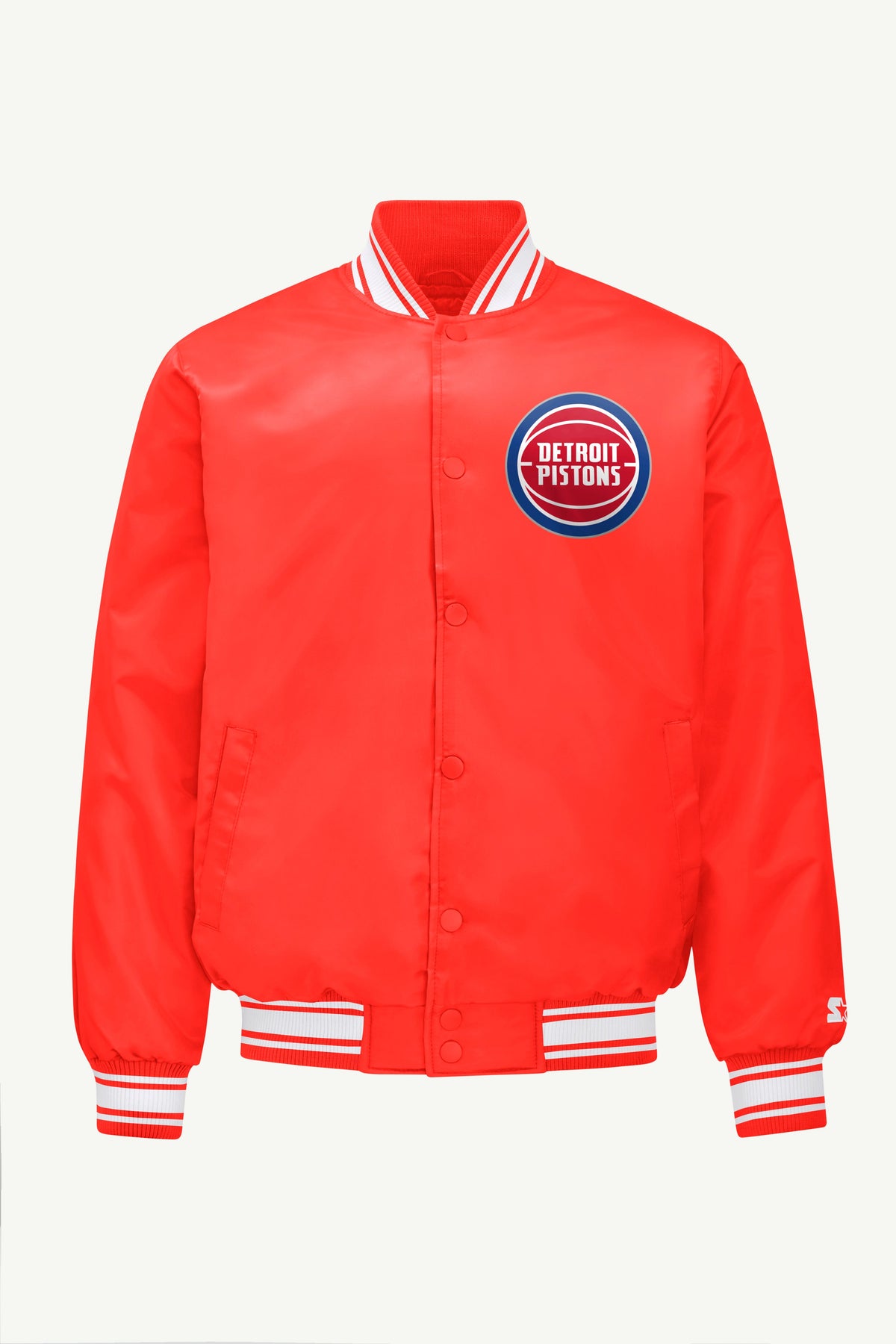 Starter Best Price / MENS DETROIT PISTONS PRINTED GRAPHIC SATIN VARSITY JACKET