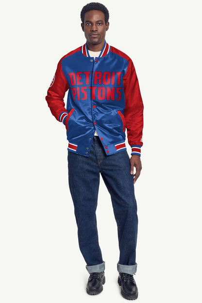 Starter Quality / MENS DETROIT PISTONS SATIN VARSITY JACKET