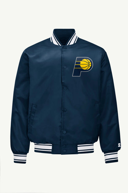 Starter Top Pick / MENS INDIANA PACERS PRINTED GRAPHIC SATIN VARSITY JACKET