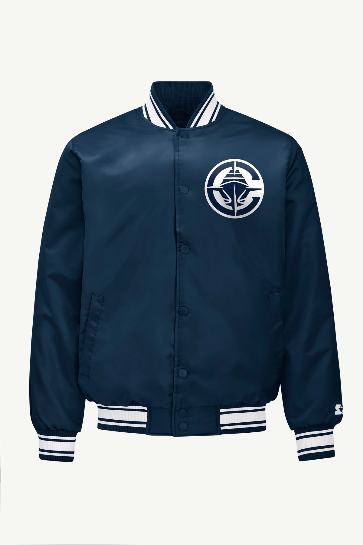 Starter Recommended / MENS LOS ANGELES CLIPPERS PRINTED GRAPHIC SATIN VARSITY JACKET