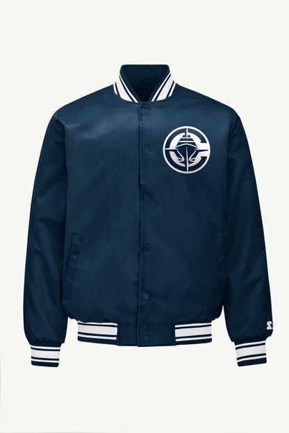 Starter Recommended / MENS LOS ANGELES CLIPPERS PRINTED GRAPHIC SATIN VARSITY JACKET