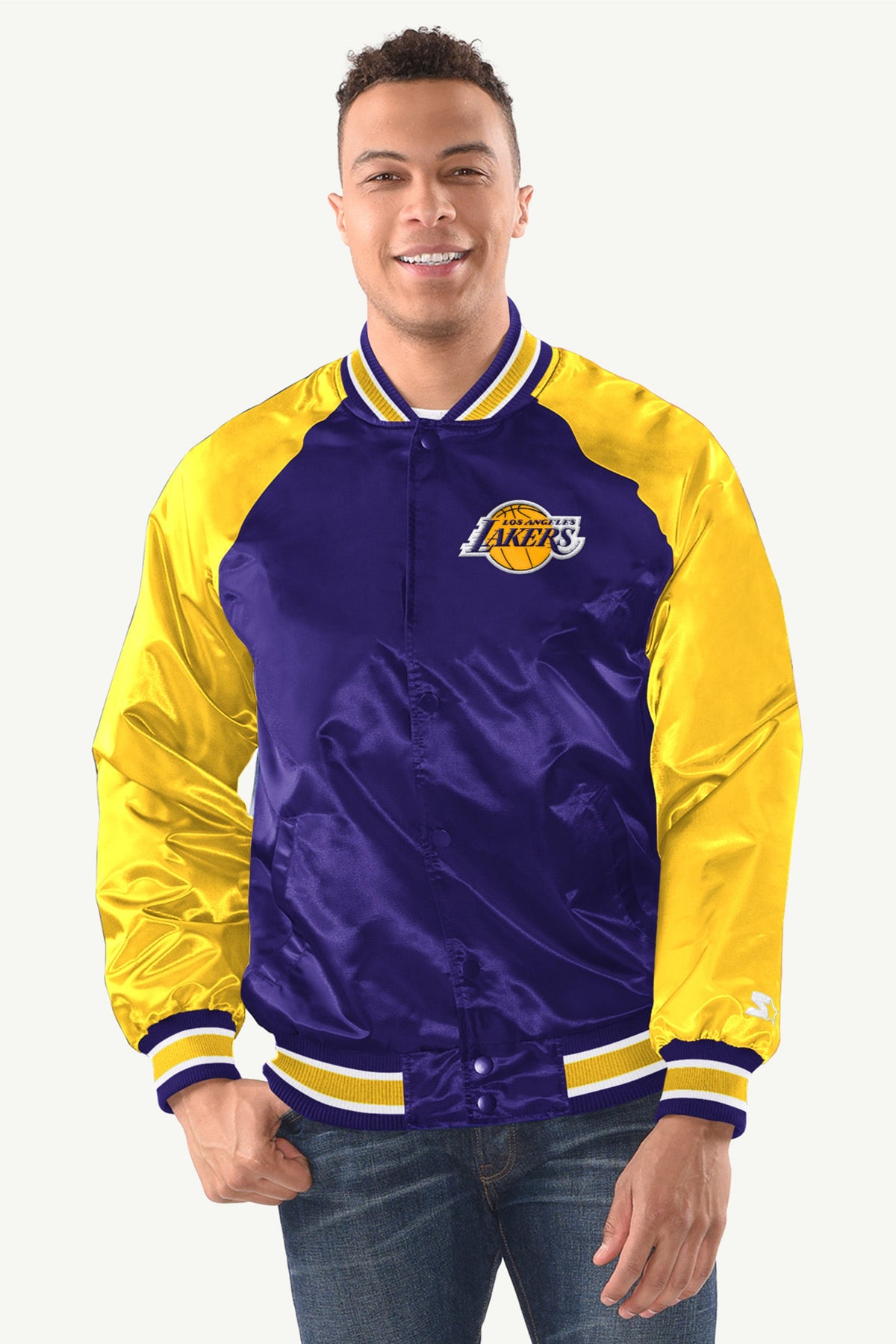 Starter Latest / MENS LA LAKERS INDUCTEE SATIN VARSITY JACKET
