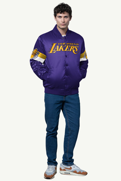 Starter Top Pick / MENS LA LAKERS TRIPLE OPTION SATIN VARSITY JACKET