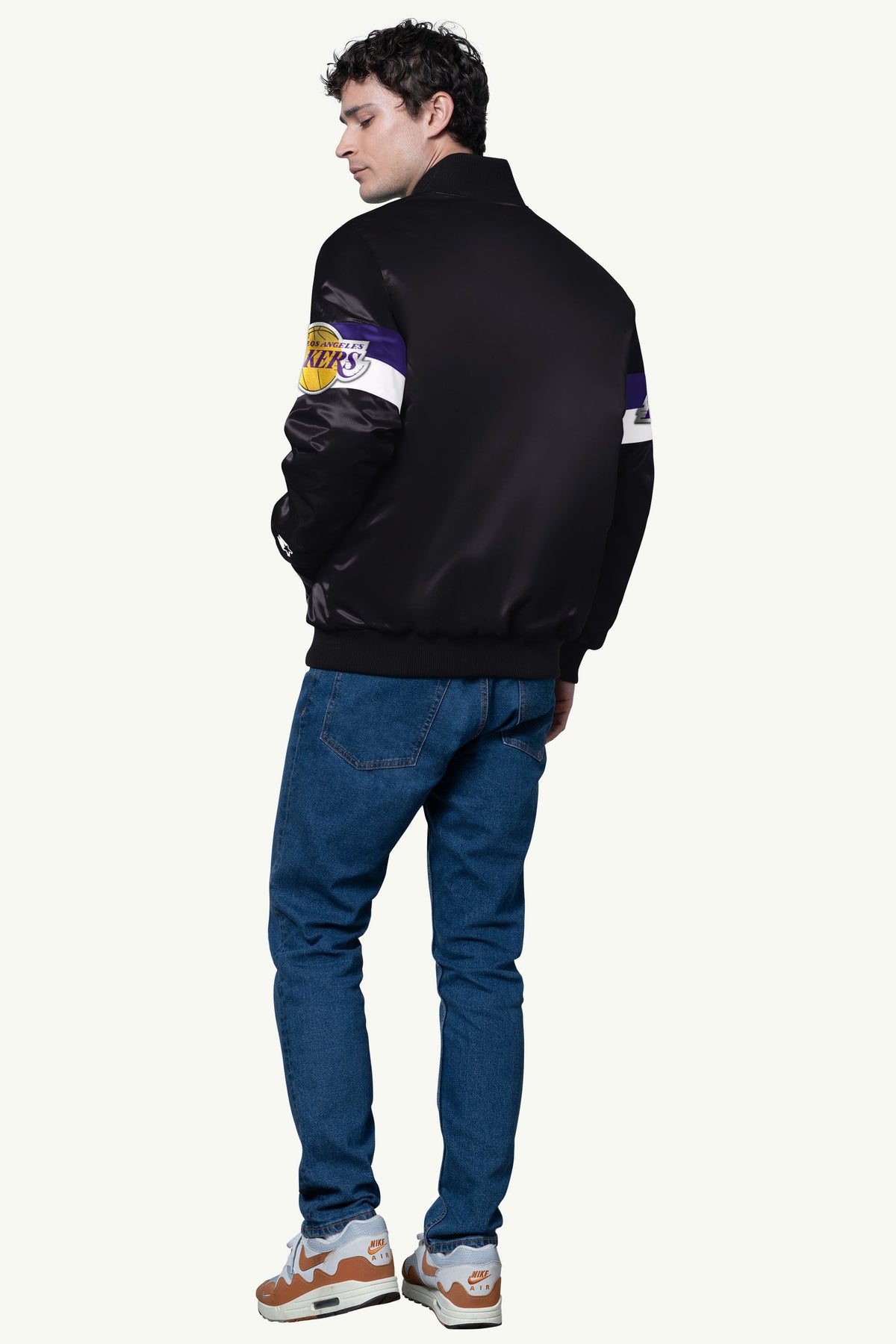 Starter Hot Sale / MENS LA LAKERS TRIPLE OPTION SATIN VARSITY JACKET