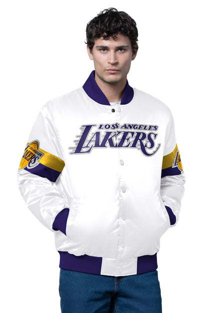 Starter Classic / MENS LA LAKERS TRIPLE OPTION SATIN VARSITY JACKET