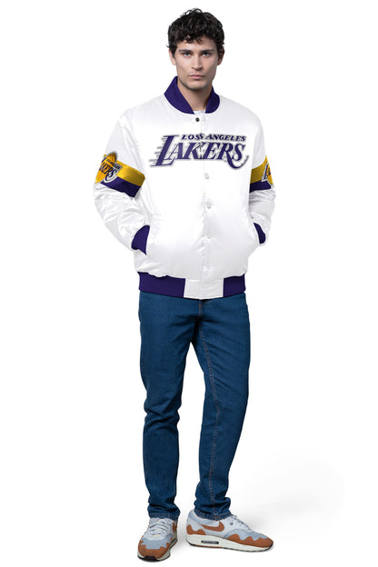 Starter Classic / MENS LA LAKERS TRIPLE OPTION SATIN VARSITY JACKET