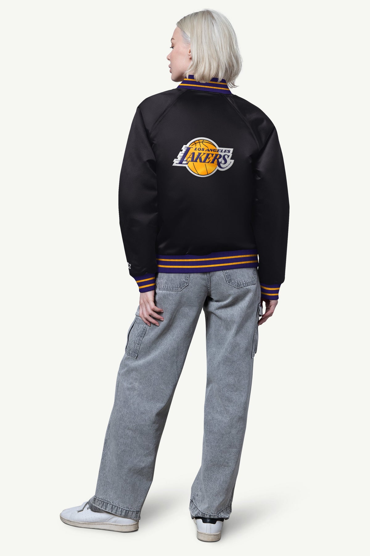 Starter Exclusive / WOMENS LA LAKERS FINAL SCORE SATIN VARSITY JACKET