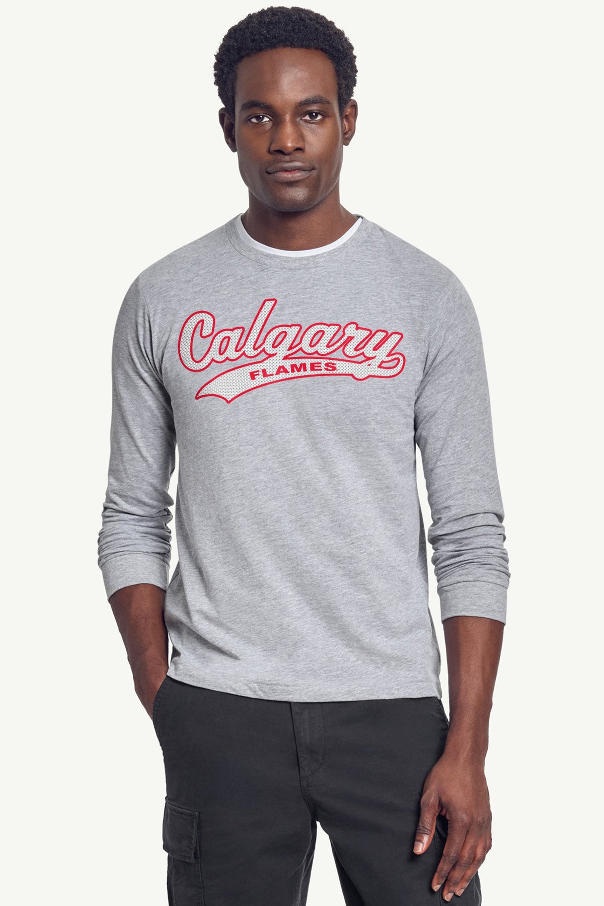 Starter Featured / MENS CALGARY FLAMES TAILSWEEP LONG SLEEVE T SHIRT