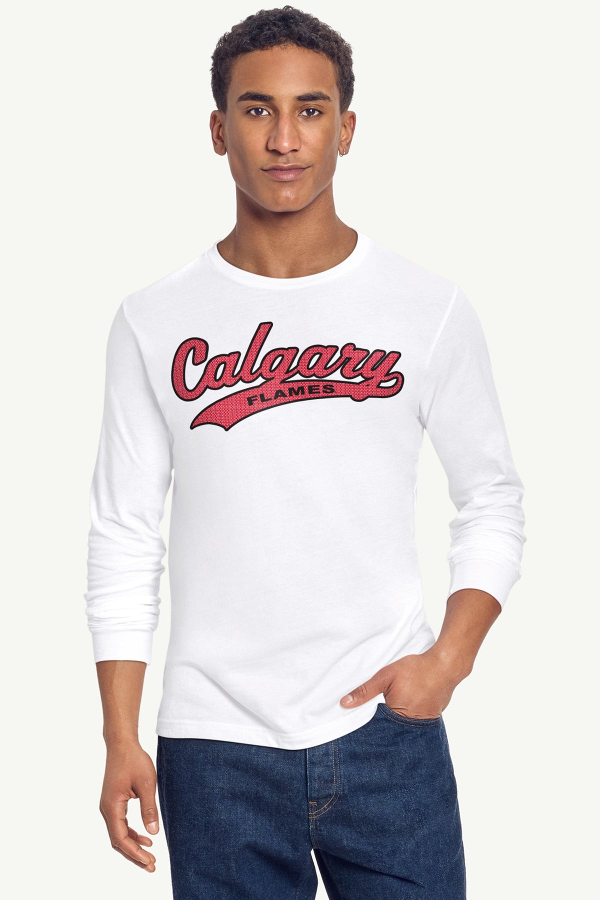 Starter Quality / MENS CALGARY FLAMES TAILSWEEP LONG SLEEVE T SHIRT