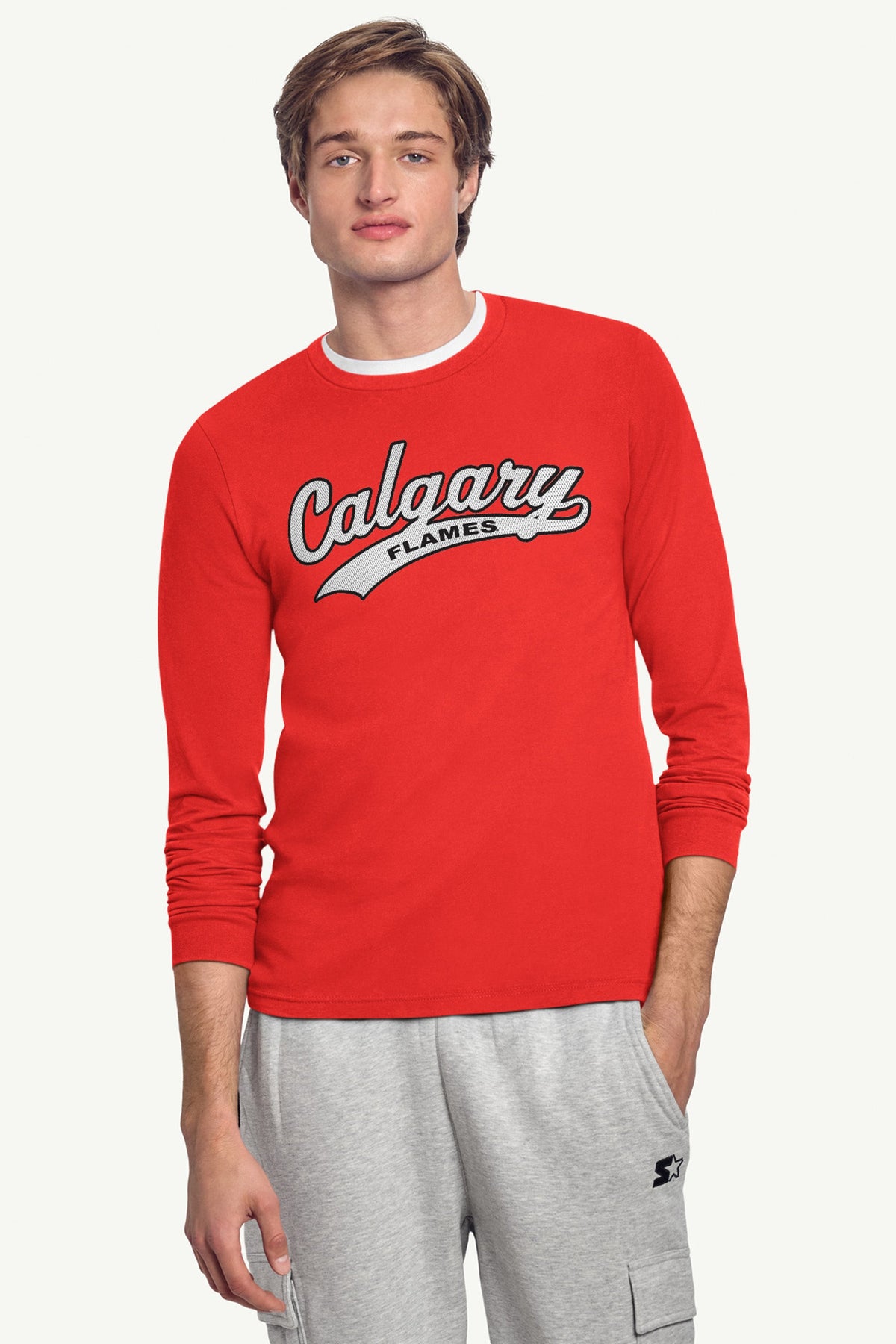 Starter Featured / MENS CALGARY FLAMES TAILSWEEP LONG SLEEVE T SHIRT