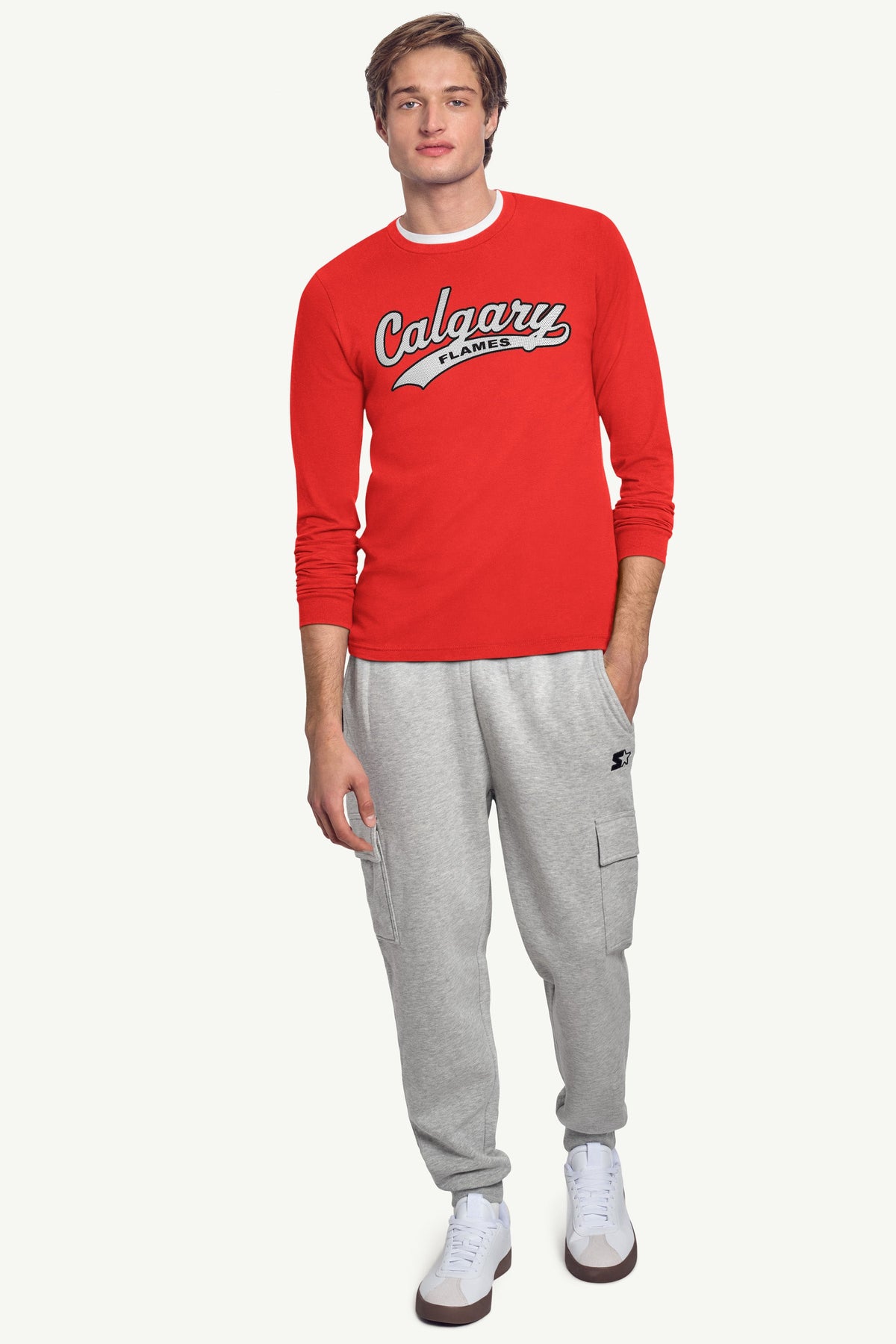 Starter Featured / MENS CALGARY FLAMES TAILSWEEP LONG SLEEVE T SHIRT