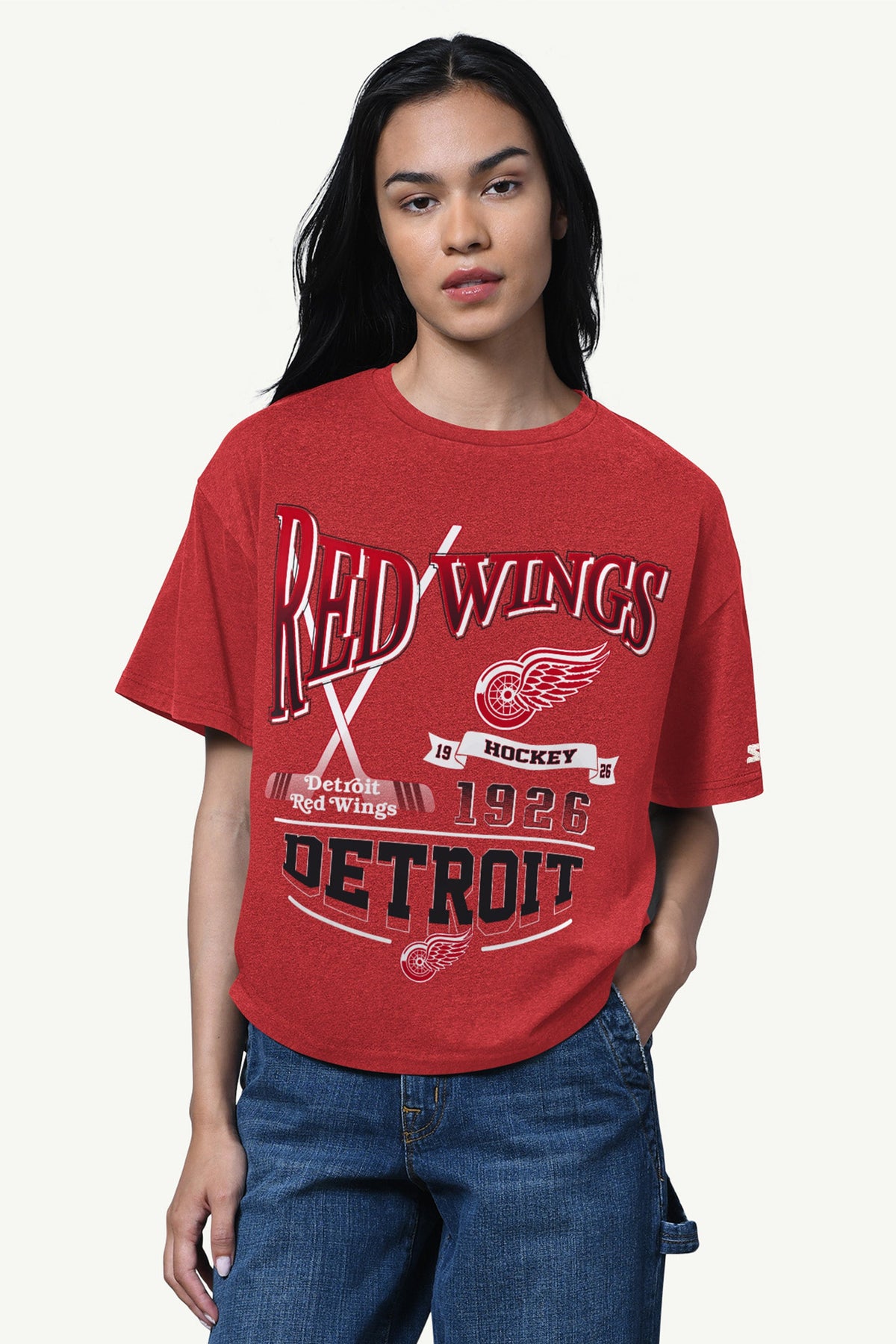 Starter Best Seller / WOMENS DETROIT RED WINGS HALL OF FAME T SHIRT