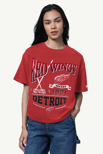 Starter Best Seller / WOMENS DETROIT RED WINGS HALL OF FAME T SHIRT