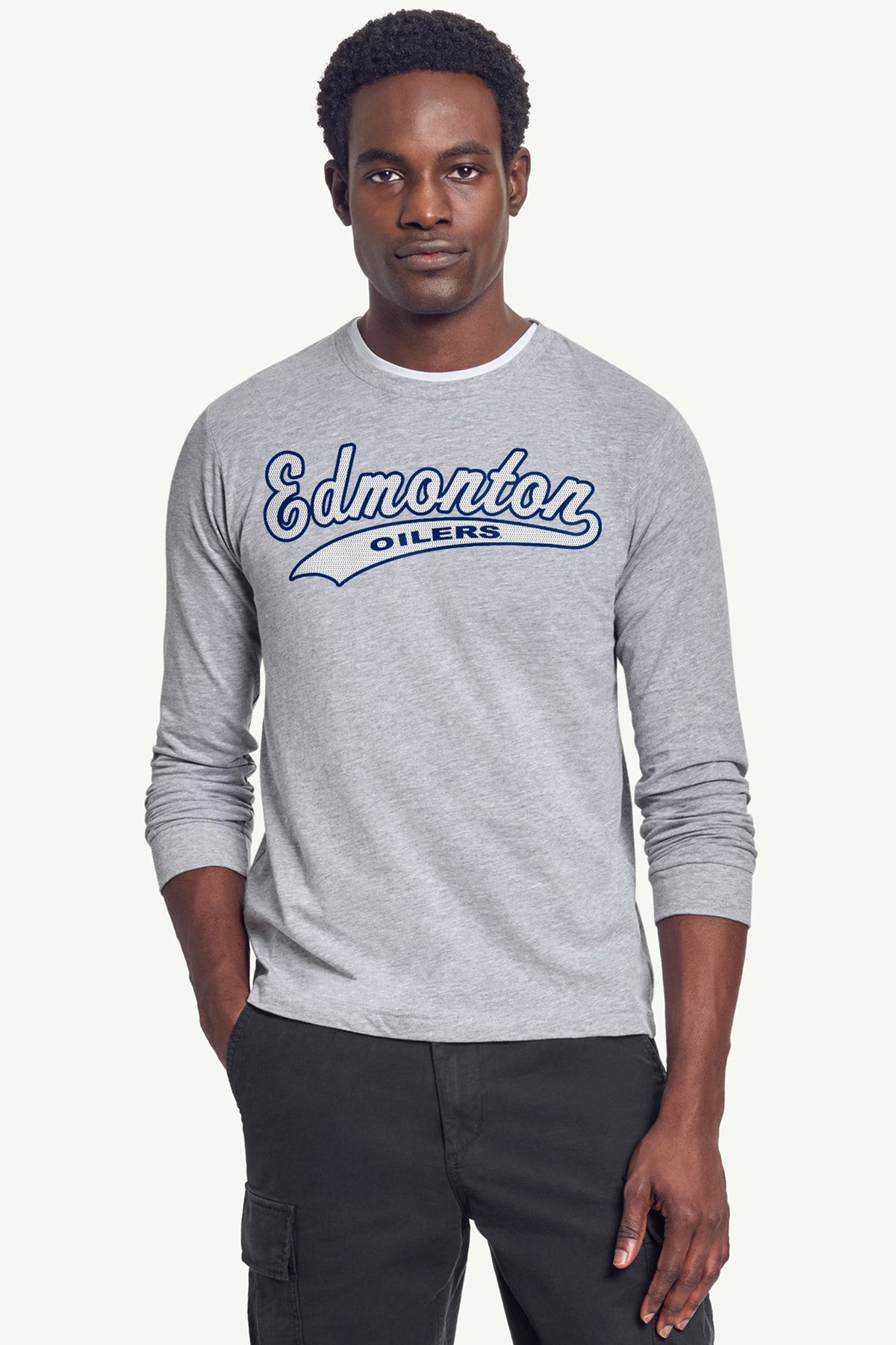 Starter Hot Sale / MENS EDMONTON OILERS TAILSWEEP LONG SLEEVE T SHIRT